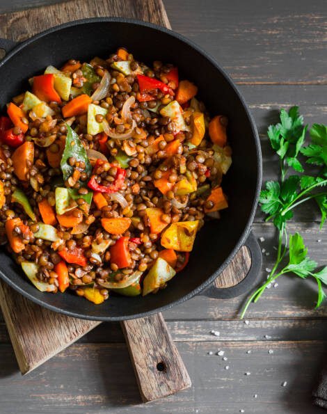 Lentil and Veggie Stir-Fry