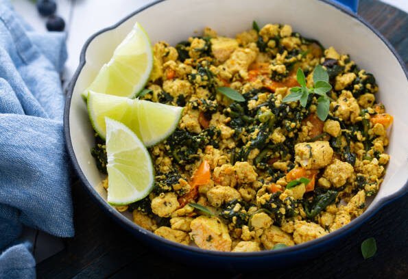 Tofu and Spinach Scramble